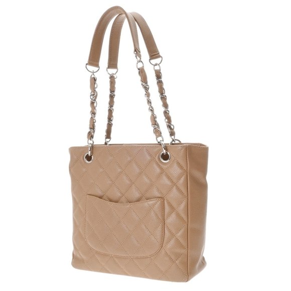 CHANEL PST Petite Tote Beige A20994 Women's Caviar Skin Bag - Picture 2 of 10